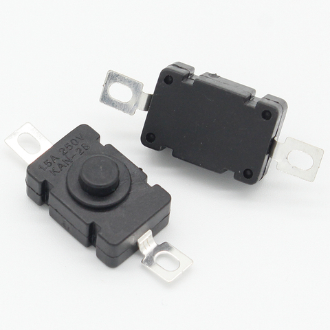 10pcs KAN-28 1.5A250V Flashlight Switches Self Locking SMD Type 18 x 12mm Push Button Switches 1812-28A ► Photo 1/4