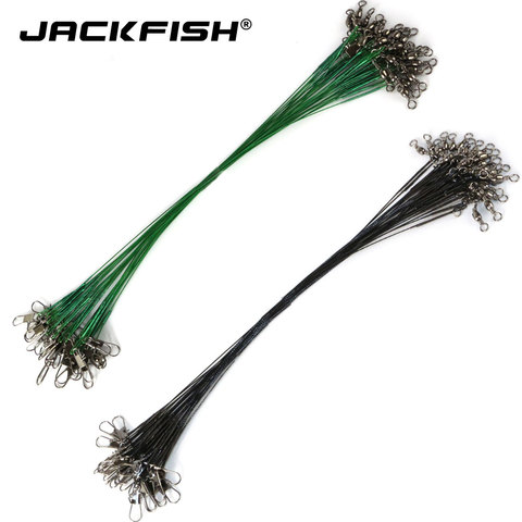 JACKFISH 10/20pcs Anti Bite Steel Fishing Line Steel Wire Leader With Swivel Olta Fishing Accessory  Leash Fishing Leader Wire ► Photo 1/5