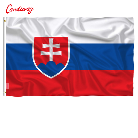 90 x 150cm  Slovakia national flag 100% polyster Anti-UV Digital Printing flag king Slovakia country banner  NN054 ► Photo 1/5