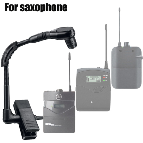 Beta98H/C style saxophone microphone trumpet instrument condenser gooseneck mic for bodypack transmitter wireless system ► Photo 1/6