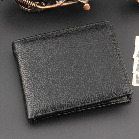 Simple Men's Leather Short Style Wallet, Casual Coin Purse Men's