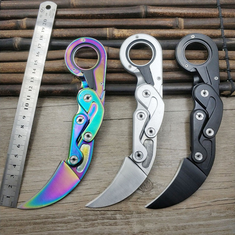 Dropship fade karambit CSGO folding pocket knife Stainless steel Portable counter strike mechanical tactical claw knife EDC tool ► Photo 1/6