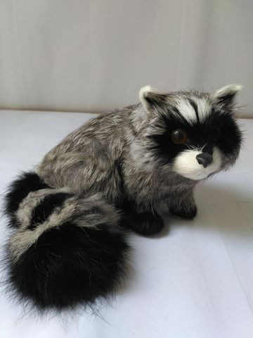 new cute simulation raccoon toy lifelike gray raccoon toy gift 12x9x11cm ► Photo 1/2