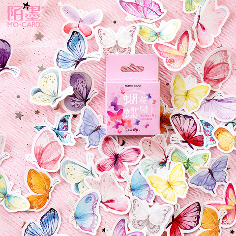 45pcs/pack Lovely Butterfly Label Stickers Set Decorative Stationery Craft Stickers Scrapbooking Diy Diary Album Stick Label ► Photo 1/5