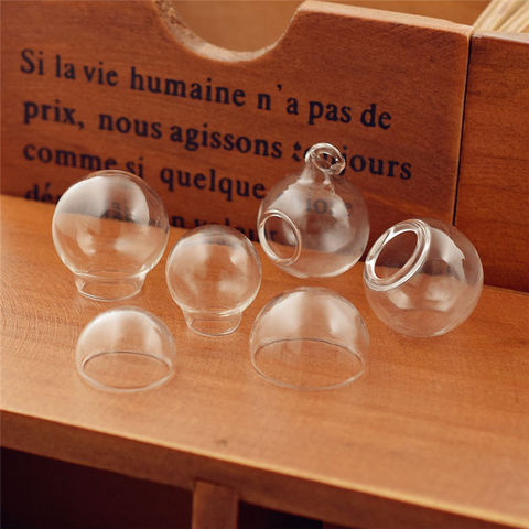 5piece 15-30mm hollow glass ball round bubble glass dome with hole DIY orbs jewelry findings glass locket different size ► Photo 1/6