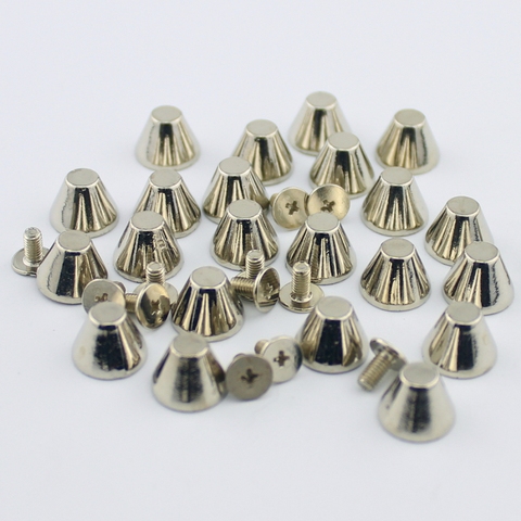 20pcs/Lot 10*8mm Silver Screws Back Spikes Punk Rock Style DIY Alloy Leather Studs for Shoes and Belts Garment Rivets ► Photo 1/6