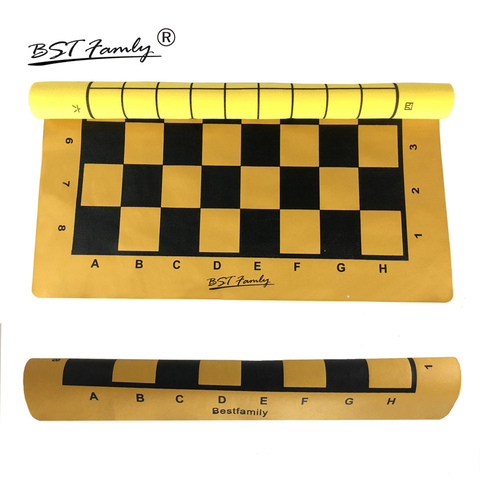 Chessboard PU Leather Chess Pieces Set Board 46*50cm Checker 45*50mm Folding Checkers or Shogi Chess Game Board IB4 ► Photo 1/6
