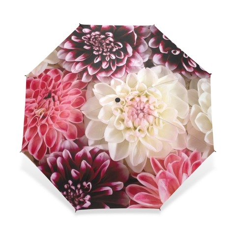 Automatic Folding Flower Umbrella Rain Women Three Folding Customized Umbrella Female Rain Tools Unique Parasol Umbrella ► Photo 1/6