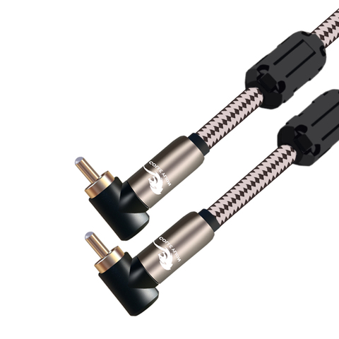 Premium RCA to RCA Subwoofer Cable for DVD Soundbox Amp Angle RCA Male to Male Interconnection OFC Audio Cable 1M 3M 5M 8M 12M ► Photo 1/4