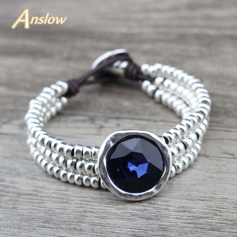 Anslow Hot Fashion Jewelry Wrap Handmade DIY Silver-Plated Beads Women Female Bracelet For Party Friendship Gift  LOW0759LB ► Photo 1/6