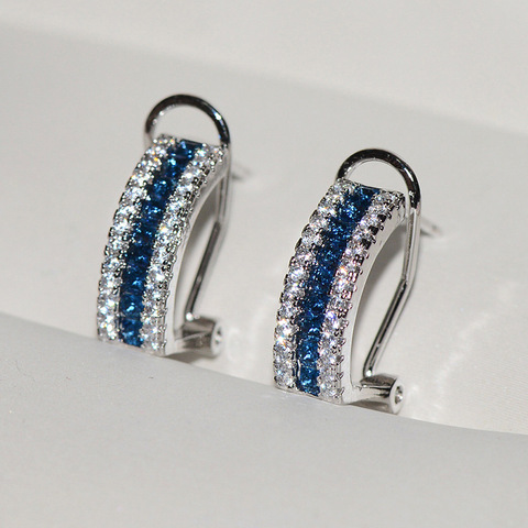 Temperament elegant Plated color single row imitation earrings Korean female zircon earrings jewelry for women ► Photo 1/3