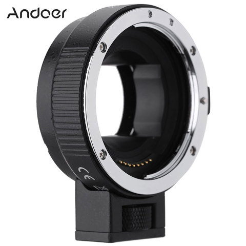 Andoer EF-NEXII Auto Focus AF Lens Adapter Ring Anti-Shake for Canon EF EF-S Lens to use for Sony NEX E Mount Camera Full Frame ► Photo 1/6
