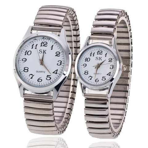Men Women Fashion Wristwatches Couple Flexible Stretch Band Quartz Watches Man and Ladies Dress Clock Simple Casual Watches ► Photo 1/6