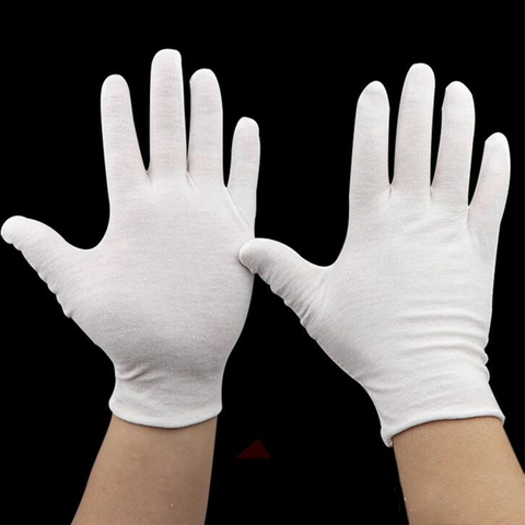 12Pairs Cotton Working Safety Gloves Reusable Thin Dry Hand Moisturizing Cosmetic Eczema Hand Spa Coin Jewelry Inspection Gloves ► Photo 1/6