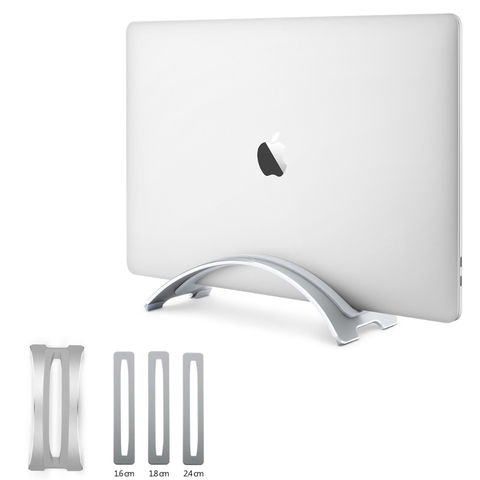 Aluminum Space-saving Laptop Vertical Stand Storage Desktop Erected Holder for MacBook Pro Air Retina Notebook 3 Size Silica Gel ► Photo 1/6