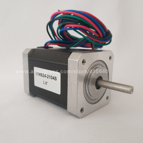 Stepper Motor 17HS24-2104S  L 60 mm  Nema 17 with 1.8 deg  2.1 A  65 N.cm and  bipolar 4 lead wire HIGH TORQUE TYPE ► Photo 1/6