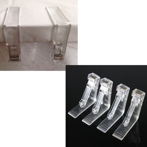 4x Clear Plastic Transparent Tablecloth Tables Useful Clips Holder Cloth Clamps Party Picnic Wedding Prom ► Photo 1/6