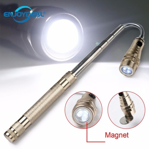 hot Flexible Flashlight Torch Lamp 3 LED 360 Degree LED Flashlight Magnetic Head Telescopic Pick Up Tool Torch Lamp Lanterna ► Photo 1/6