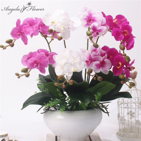 2 Branch Real Touch Butterfly Orchid Artificial Flower DIY Wedding Home Garden Decor Fake Flower PU plants Pot Flowers Orchid ► Photo 1/6