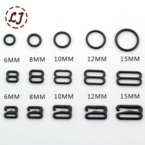 High quality 30pcs/lot 10mm 12mm painted white black type 0 8 9 metal bar Buckles clips for  Lingerie Adjustment accessories DIY ► Photo 1/5
