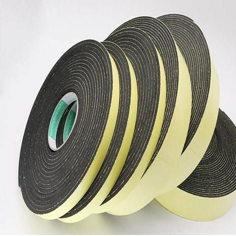 Strong adhesion  EVA black sponge foam  rubber tape  anti-collision seal strip 1, 2, 3mm thick ► Photo 1/4