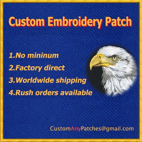 Custom your own Embroidery Patch Iron on/Sew on/Vecro on Embroidered Patches for Clothing Pls Do not Pay before Quotation ► Photo 1/6