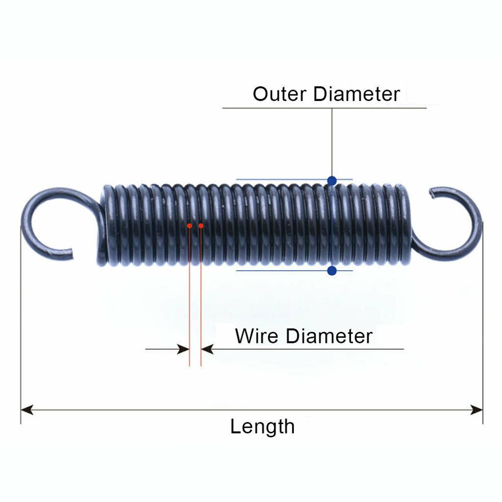 Wire Dia1.2mm Expansion Extension Tension Spring 304 Stainless Steel Hook spring 