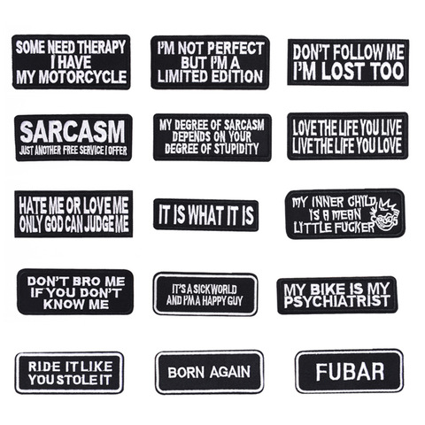 SARCASM IT IS WHAT LOVE LIFE YOU LIVE THERAPY MOTORCYCLE MC RIDE BIKE PATCHES Jacket Vest Funny Biker Saying Patch Emblem badge ► Photo 1/6