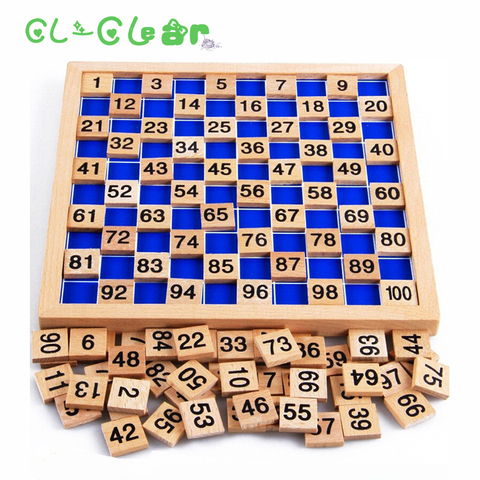 Wooden Montessori Teaching Aids Mathematics 1 - 100 Consecutive Numbers Counting Board Plate Toy ► Photo 1/2