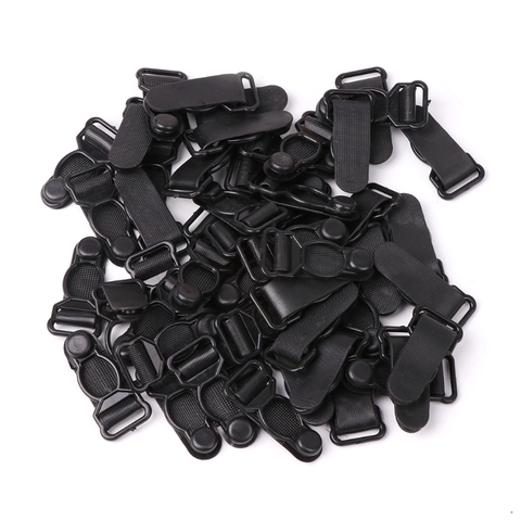 50pcs Plastic Black Corset Leg Garter Belt Clip Hooks Suspender Ends Hosiery Stocking Grips ► Photo 1/6