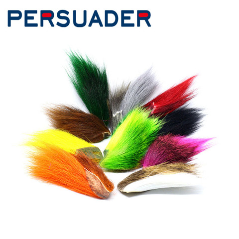 PERSUADER 1pcs bucktail hair piece section streamers bass Jigs fly tying material 10 colors northen deer tail artificial baits ► Photo 1/6