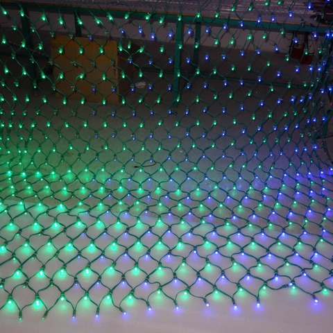 Individually LED full color net pixel;DC12V WS2811 controlled;all green wire;20leds(2m)*20leds(2m) ► Photo 1/6