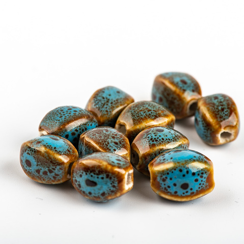 Blue Ceramic DIY Beads Unique Shape Scattered Beads Colorfull glaze bead #A221B ► Photo 1/5