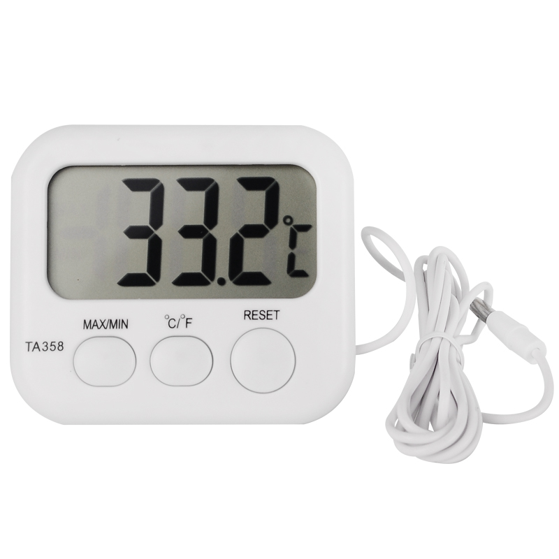 Digital Thermometer Hygrometer Temperature Humidity Gauge with Probe for  Vehicle Reptile Terrarium Fish Tank Refrigerator 20