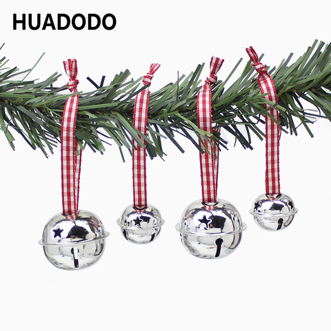 HUADODO 6Pcs Christmas Jingle Bells Xmas tree Pendants Ornaments Gift for Christmas Decorations New Year Party Kids Toys ► Photo 1/6