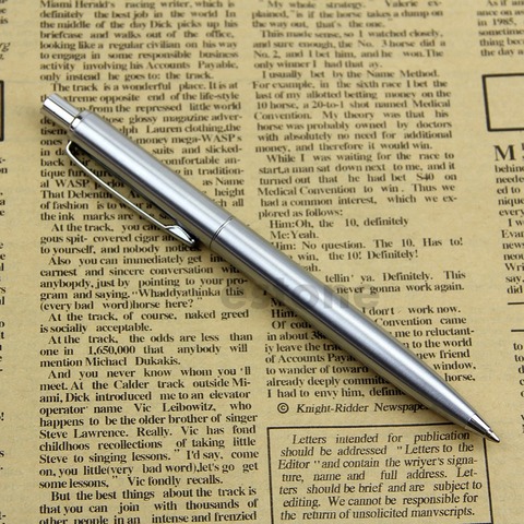 High Quality Hot Sale Stainless Steel Metal Ballpoint Pen Silver Trim BAOER37 ► Photo 1/6