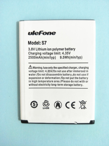B-TAIHENG 100% High quality New Ulefone S7 Battery 2500mAh For 5.0inch ulefone S7 Smart Phone battery ► Photo 1/6