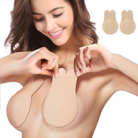 1 Pair Women Lift Nipplecovers Self Adhesive Strapless Backless Sticky Invisible Bra Beige DropShip ► Photo 1/6