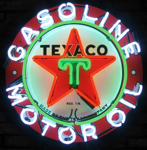Custom Texaco Gasoline Motor Oil Glass Neon Light Sign Beer Bar ► Photo 1/2