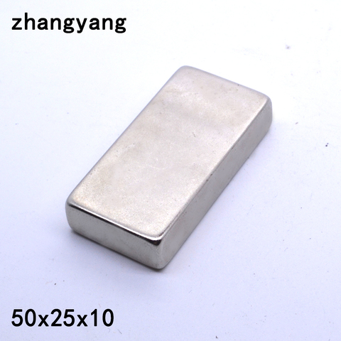 2PCS/lot  50*25*10 neodymium magnet Rare Earth Magnets 50x25x10 Very Powerful Block Magnets 50mm x 25mm x 10mm ► Photo 1/6