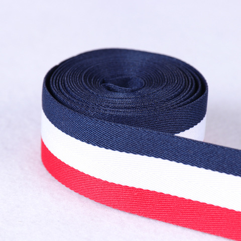 High quality Double-sided Width 25mm Red White Blue stripes Grosgrain gift wrap ribbon DIY Handmade Sewing Clothes Accessories ► Photo 1/6