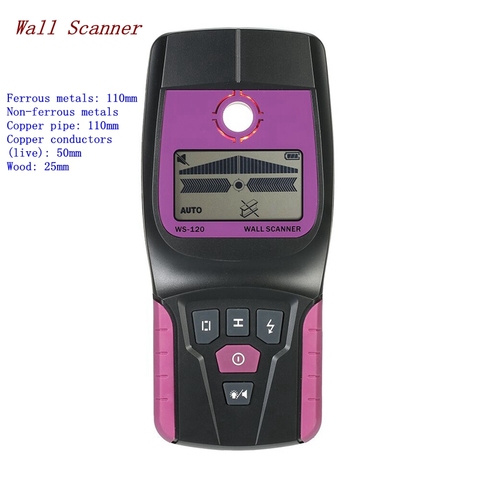 WS120 Wall Scanner Multifunctional Wall Detector PVC Water Pipe Metal Wood AC Cable Live Wire Finder Scanner Diagnostic-tool ► Photo 1/6