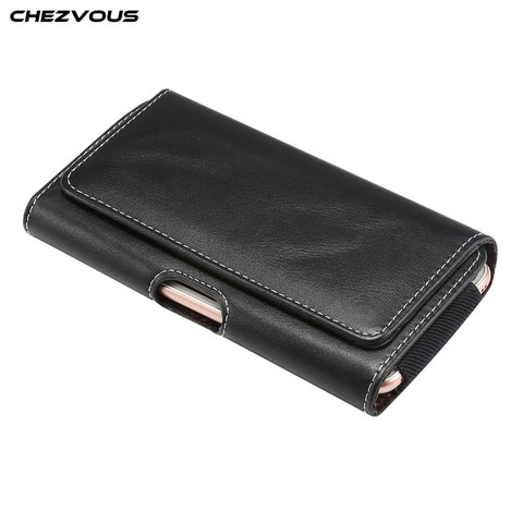 CHEZVOUS 4.7/5.2/5.5/6.0/6.3/6.4 inch Belt Clip Holster Leather Pouch Case for iPhone X XS MAX XR 8 7 6 plus 6s Cover Phone Bag ► Photo 1/6