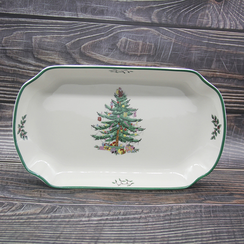 1 Pcs European Christmas Tree Plate dinner plate Steak dish dessert plates Porcelain Fish Plate Wholesale 12 Inch ► Photo 1/6