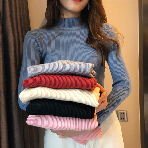 Winter Knitting Sweater Pullovers Women Long Sleeve Tops Turtleneck Knitted Sweater Chic Woman Clothes Female Casual Streetwear ► Photo 1/6