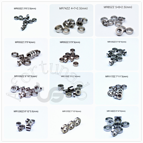 Multiple Miniature 10piece Bearings MR72-74-85-95-105-106-117-126-128-137-148  free shipping Metal Sealed chrome steel bearing ► Photo 1/6