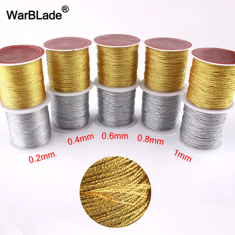 Gold Silver Cord 0.2mm 0.4mm 0.6mm 0.8mm 1mm Nylon Cord Thread String Rope Bead Wires For DIY Handmade Braided Jewelry Making ► Photo 1/5