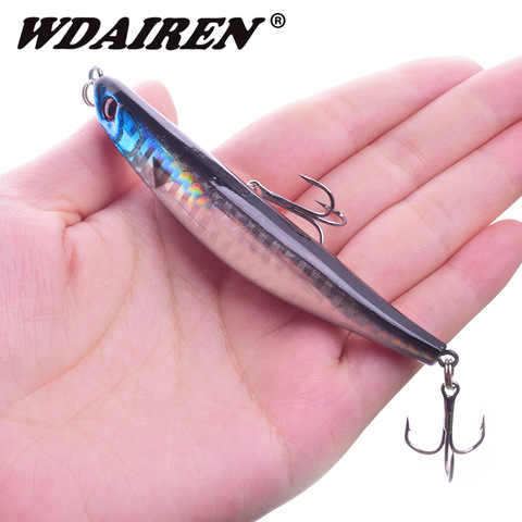 WDAIREN 9cm 8g Top Water Pencil Hard Fishing Lure Sub Surface Dying Floating Artificial Bait With Hook Bass Pike Pesca Tackle ► Photo 1/5