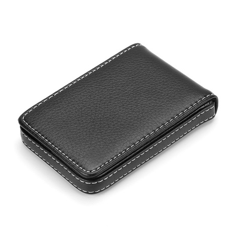 Wholesale New Pu Leather Card Holder Men's Business Card Holder Portable ID Card Case For Women Metal Credit Card Holder ► Photo 1/6