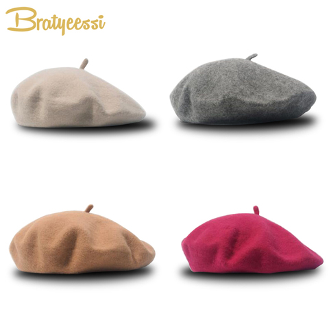 Fashion Wool Baby Hat for Girls Candy Color Elastic Infant Baby Beret Hat Kids Caps for Girls 1-4 Years 1 PC ► Photo 1/6